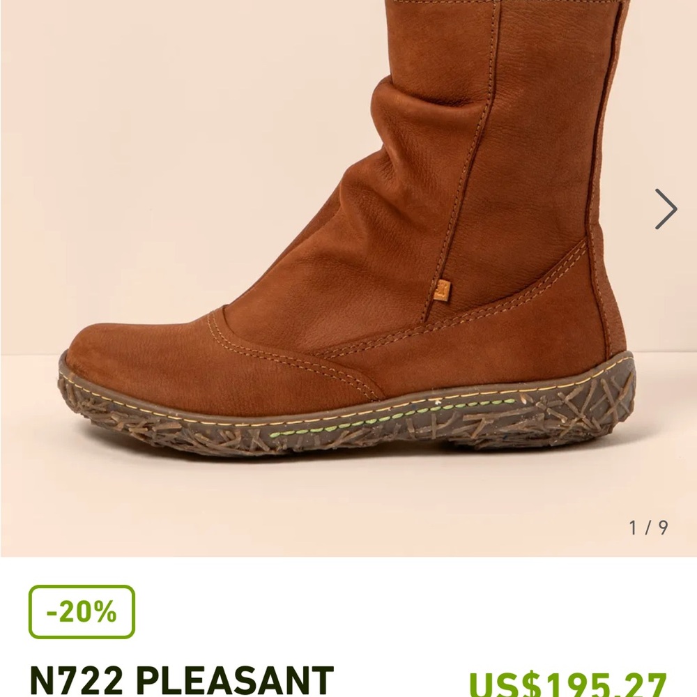 El Naturalista Women's Tan leather boots